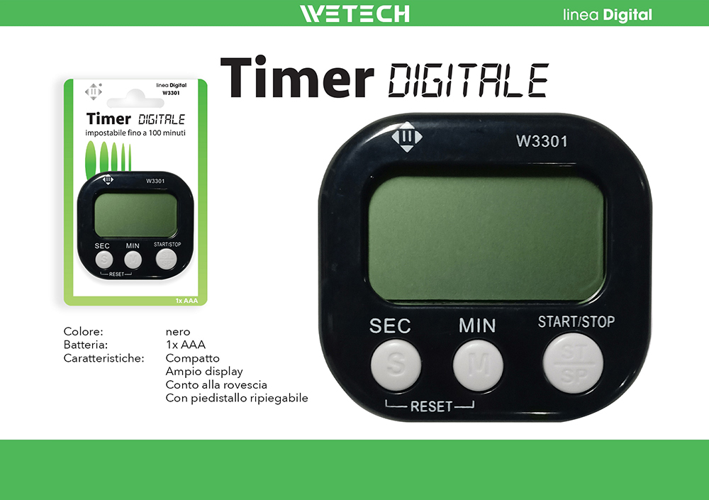 Wetech Timer Digitale 1Xaaa