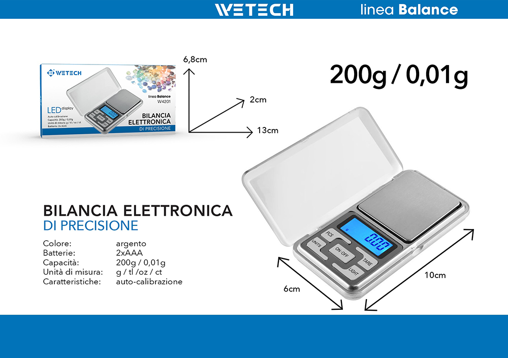 Wetech Bilancia Elettronica Di Precisione