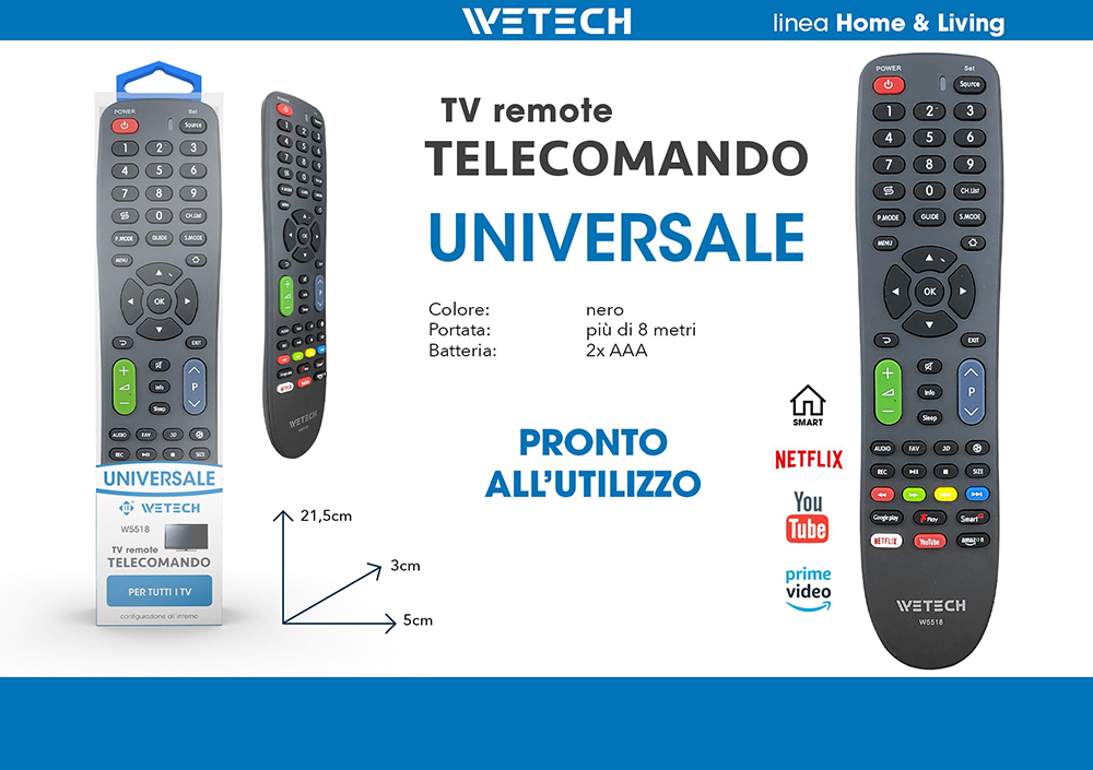 Wetech Telecomando Tv Universale3