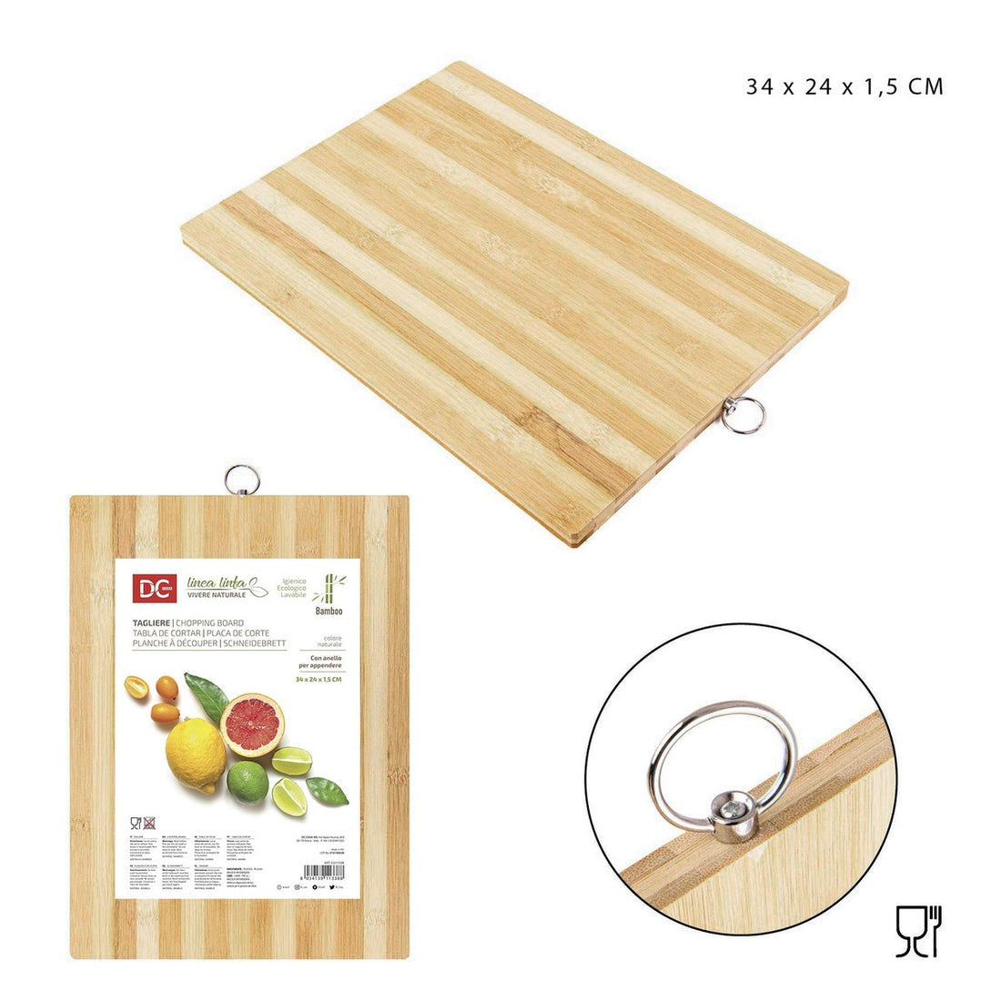 Dc Tagliere Bamboo  34X24X1.50Cm