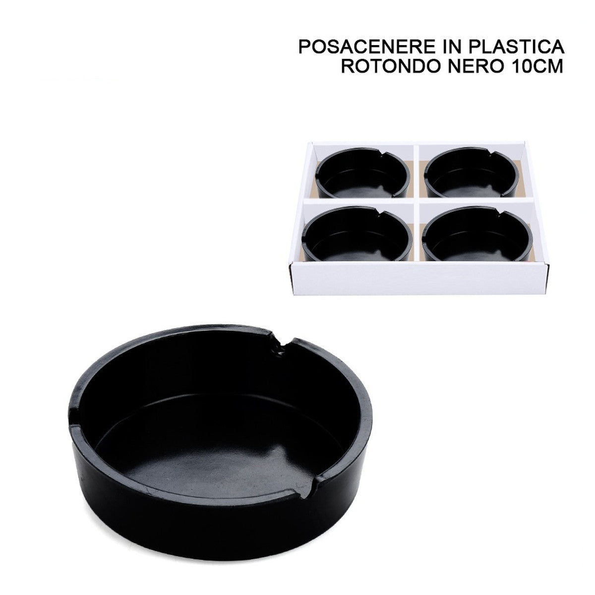 Dc - Posacenere In Plastica Rotondo Nero 10Cm