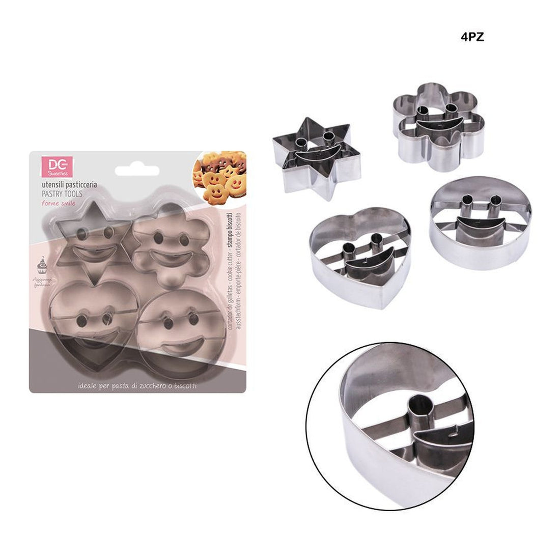 Dc - Formine Dolci Inox Smile 7Cm 4Pz