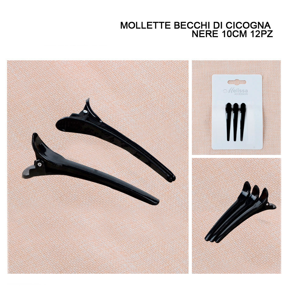 Melissa - Mollette Becchi Di Cicogna Nere 10Cm 10Pz