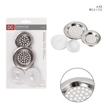 Dc - Filtro Lavello Inox C/Tappo Gomma 2Pz 5.5/7,5