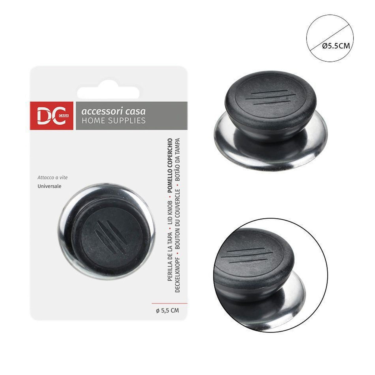 Maniglia Universale Per Coperchi DL-pro - 66 Mm, Nera, Adatta A Pentole E Padelle - Foto 12