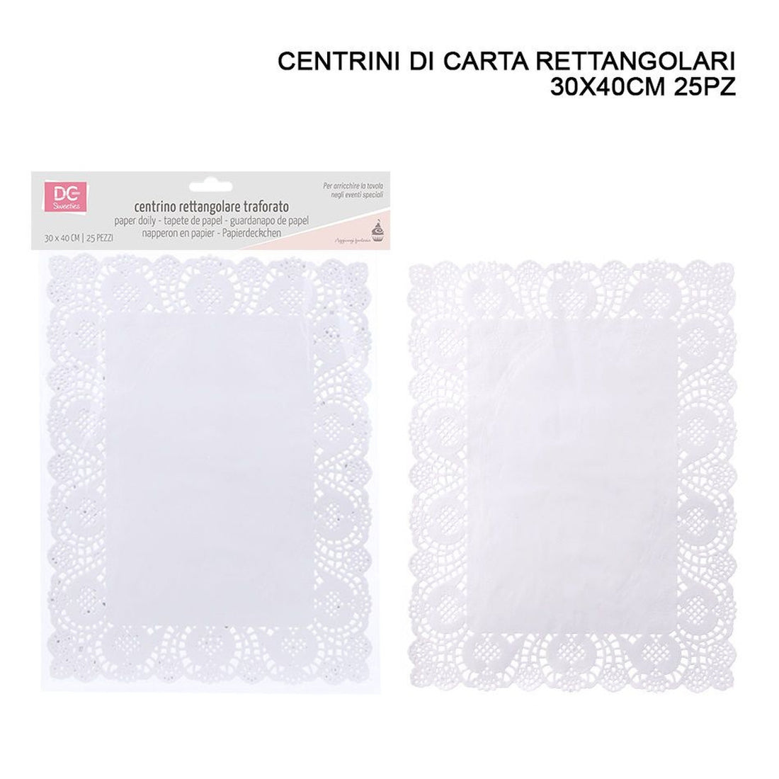 Dc - Centrini Di Carta Rettangolari 30X40Cm 25Pz