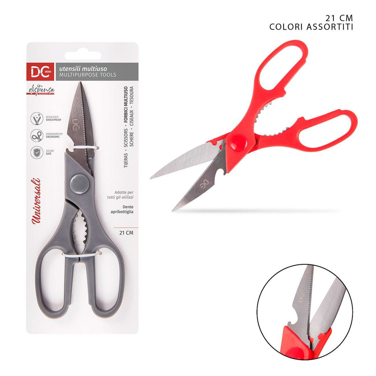 Judge Forbici Multiuso Curve 175 Mm - Acciaio Inox Con Lama Affilata E Impugnatura Morbida