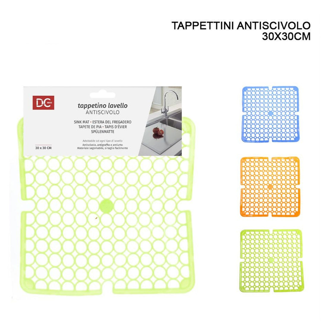 Dc - Tappeto Lavello Antiscivolo 30X30Cm Pallini