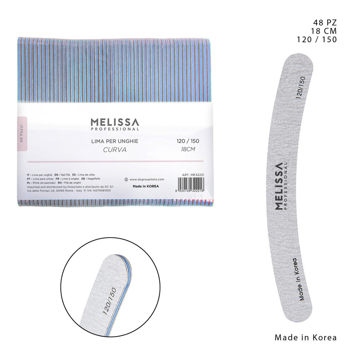 Melissa - Lima Per Unghie Corea Curva Grigio