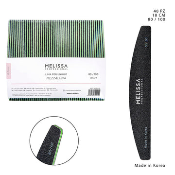 Melissa - Lima Per Unghie Corea Mezzaluna Nero 80/100G 18Cm