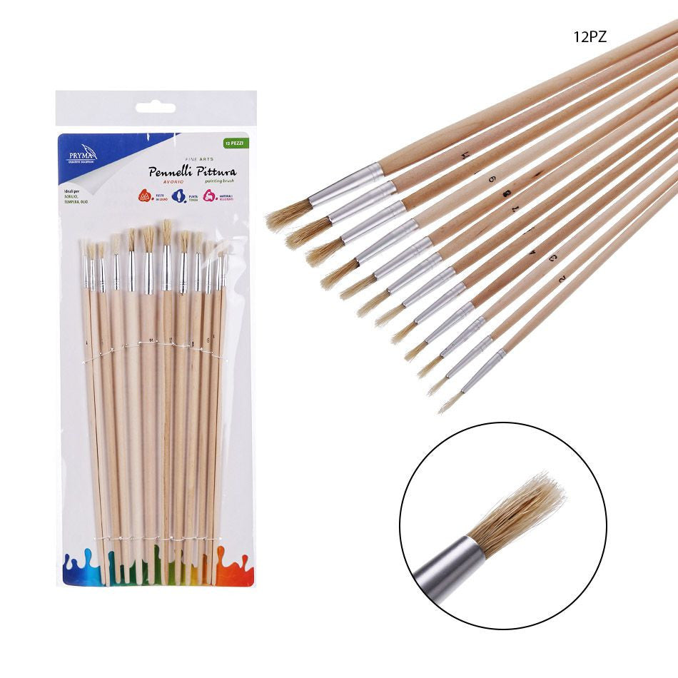 Pryma - Pennello Pittura Punta Tonda Set 12Pz