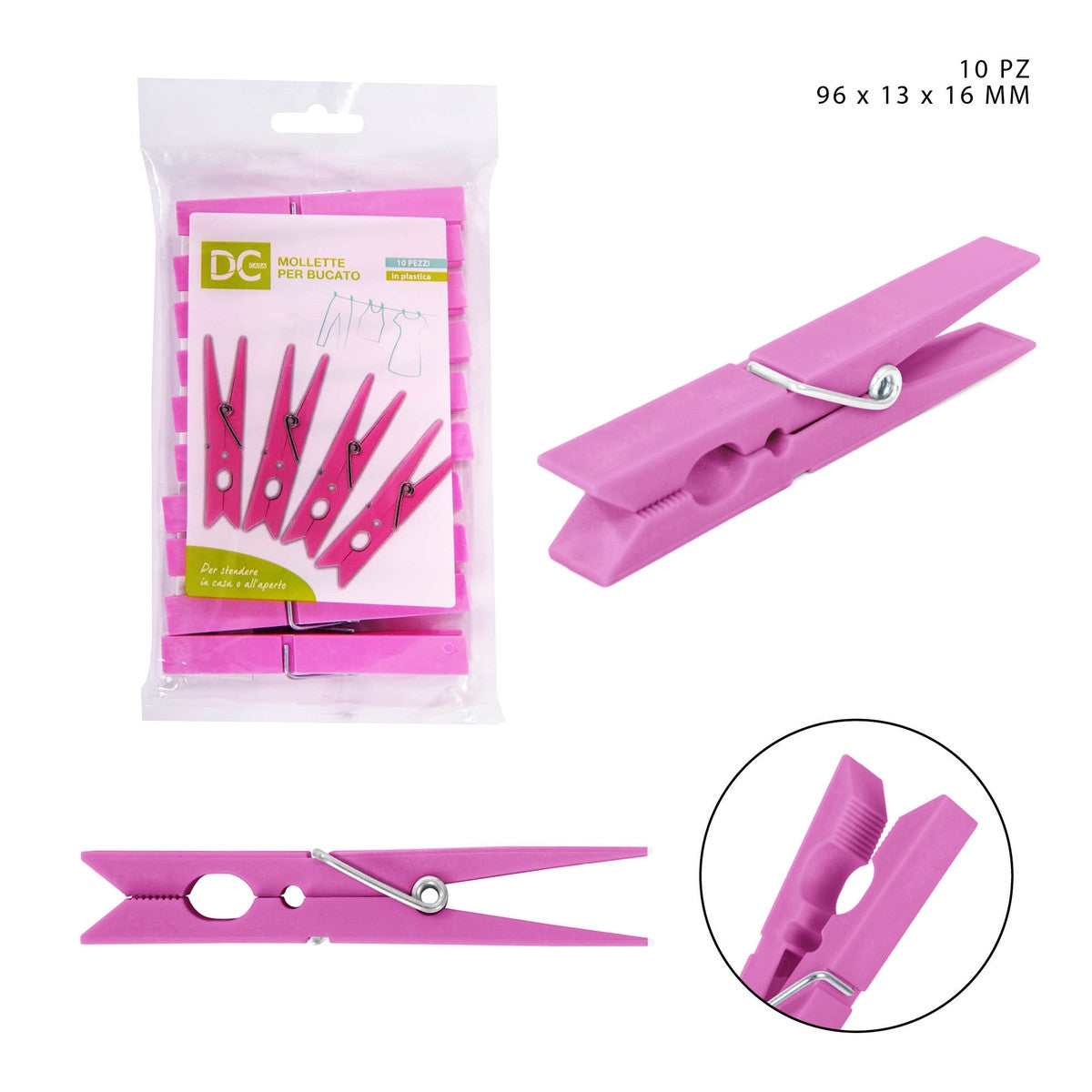 Dc - Mollette Bucato 10Pz Rosa