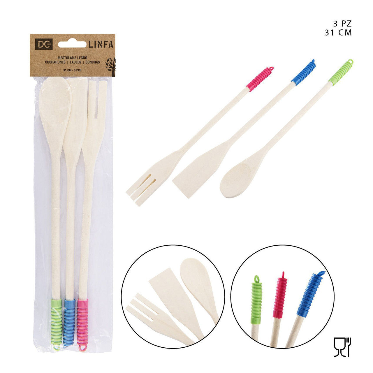 Dc - Mestolame Bianco 31Cm 3Pz