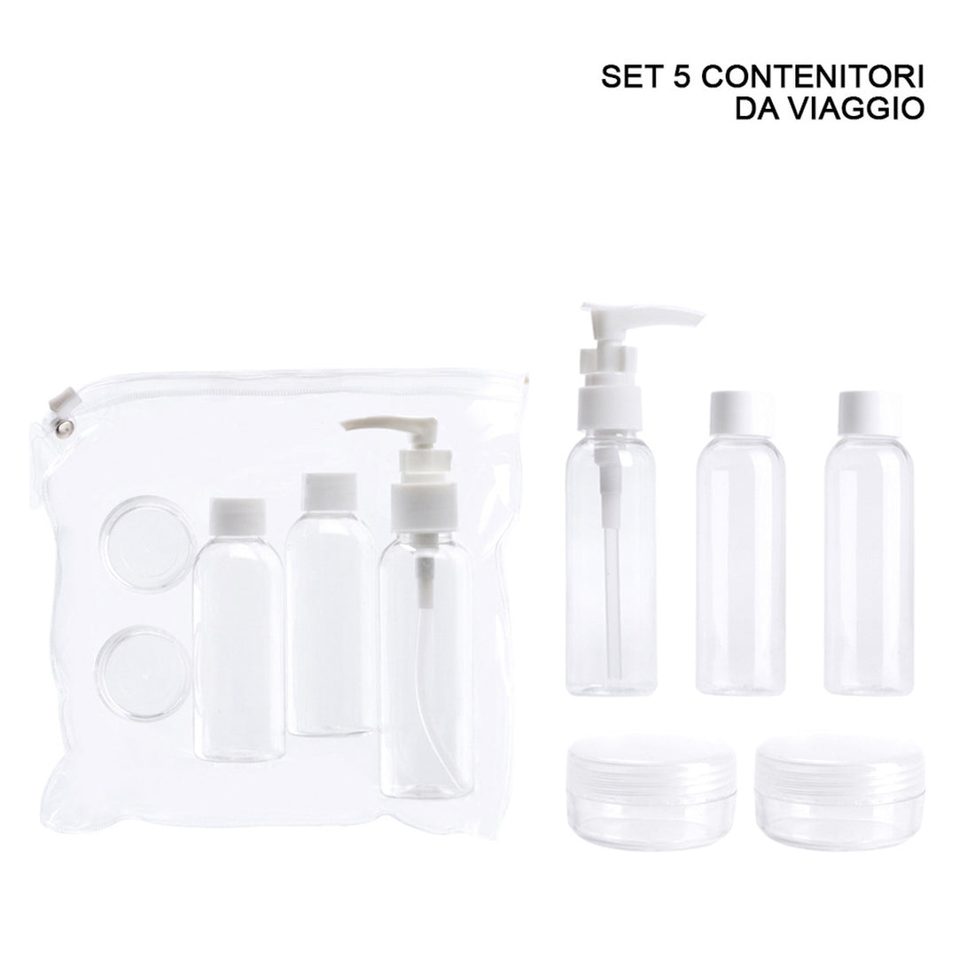 Dc Contenitore Vuoto Viaggio 80/100Ml 5Pz