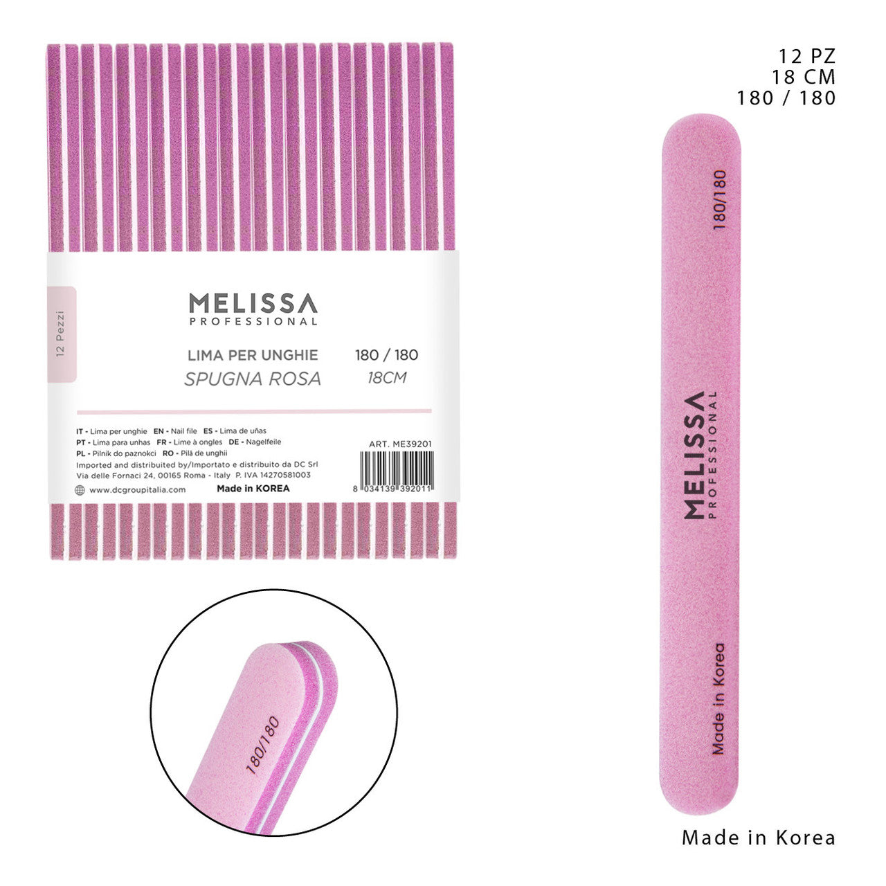 Melissa - Lima Unghie Spugna Rosa 180/180