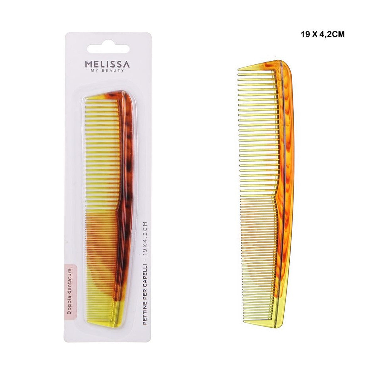 Melissa - Pettine Per Capelli Marrone 19X4.2Cm