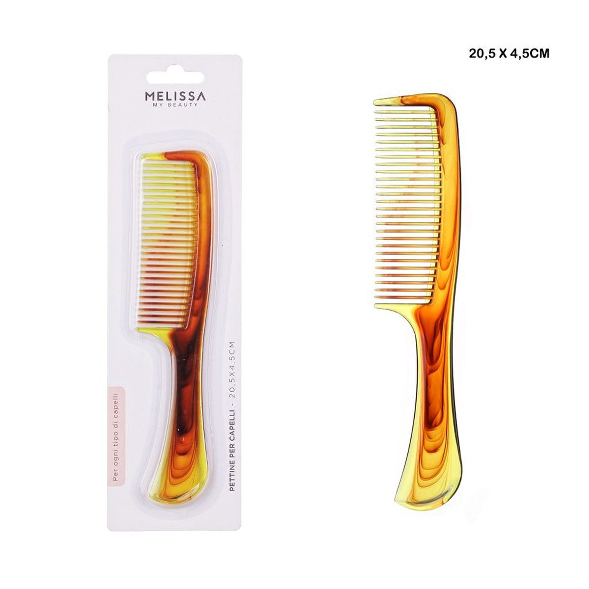 Melissa - Pettine Capelli Marrone 20.5X4.5Cm