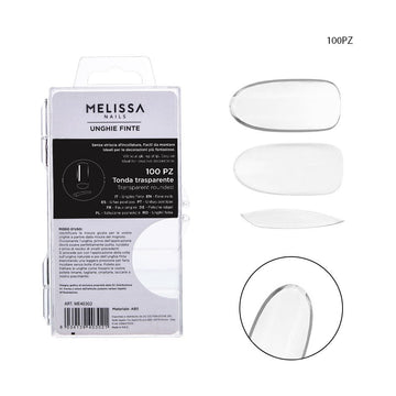 Melissa - Unghia Finta Tonda Trasparente 100Pz