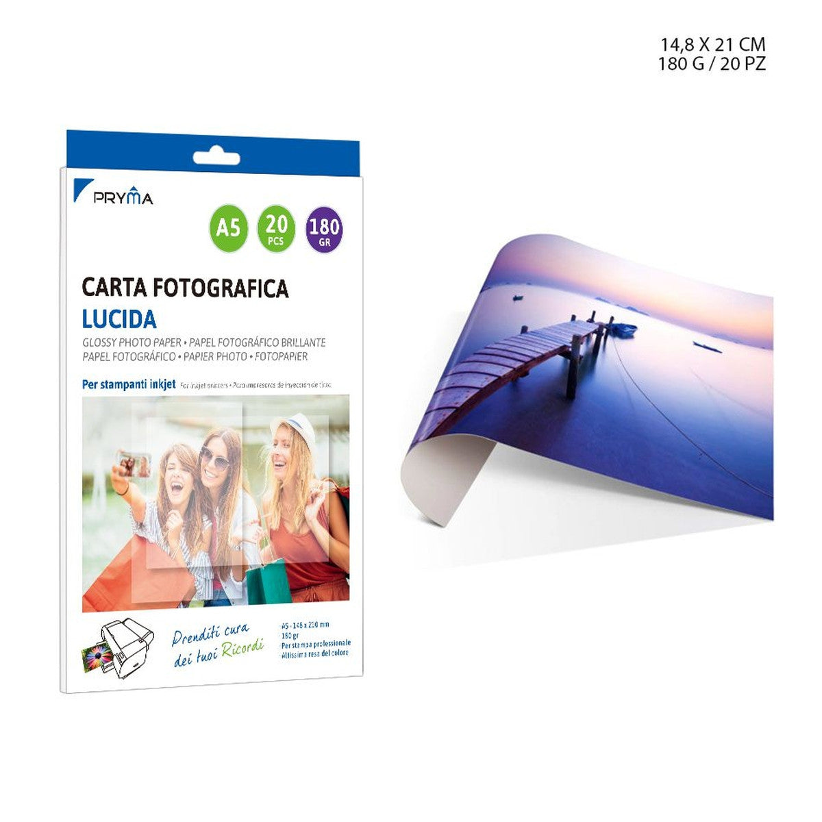 Pryma - Carta Fotografica Lucida A5 180Gr