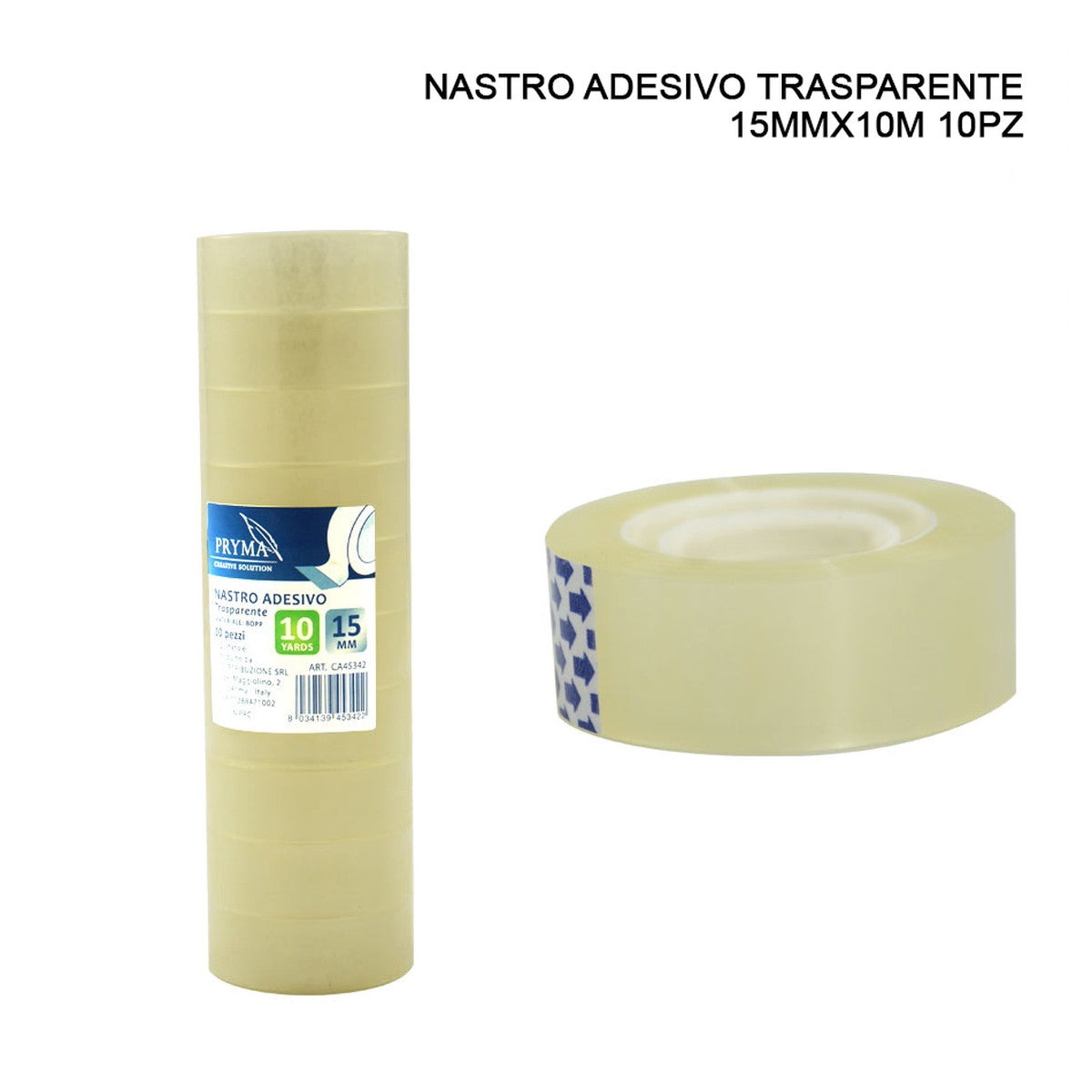 Pryma - Nastro Adesivo Trasparente 15Mm X 9M 10Pz