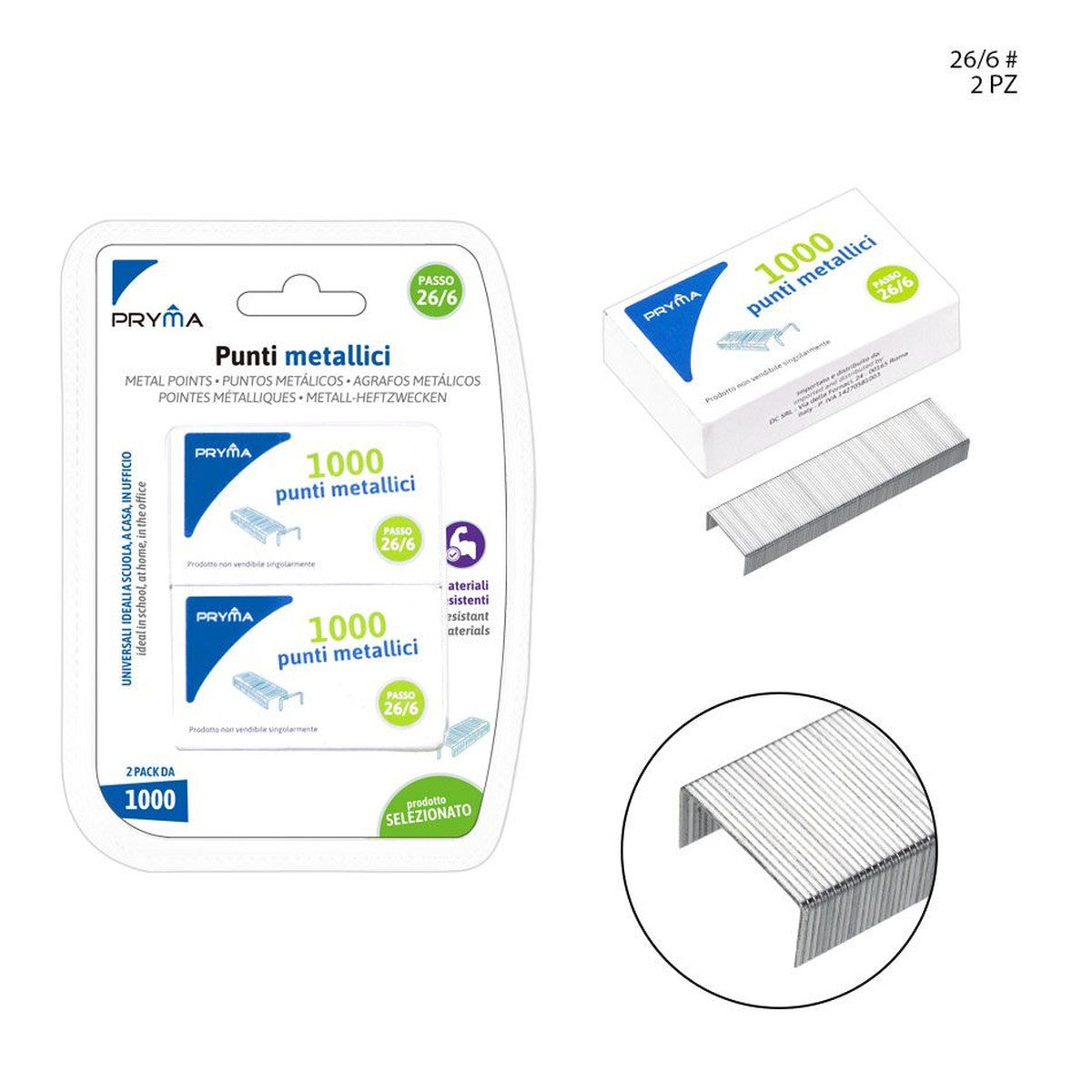 Pryma - Punti Metallici Passo 26/6 2Pz