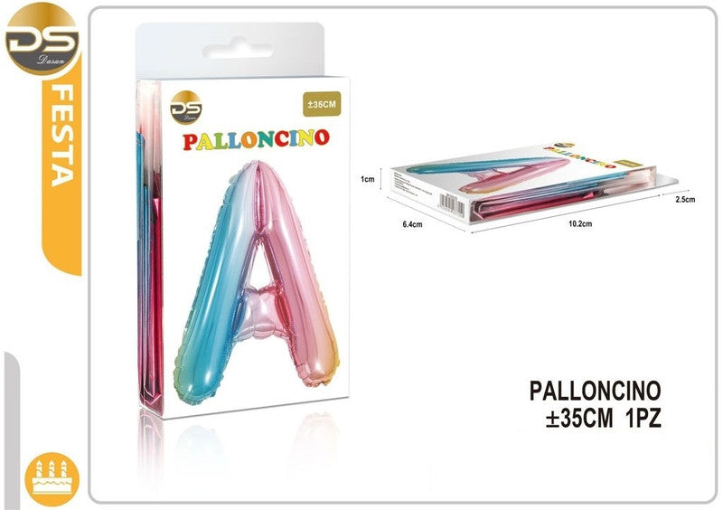 Dz - Party Palloncino Multicolore Lettere Alfabeto (A-Z) 35Cm