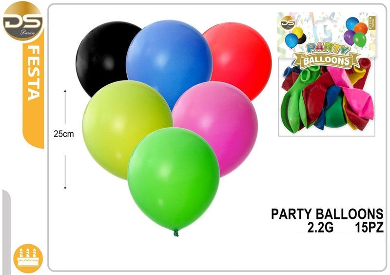 Dz - Party 15 Palloncini Misti 25Cm 2.2G