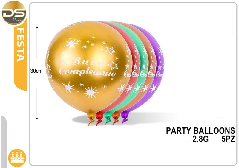 Dz - Party Balloons Buon Compleanno Croma 5Pz