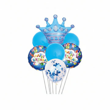 Dz - Party Balloons Hb Azzurro Con Corona 7Pz