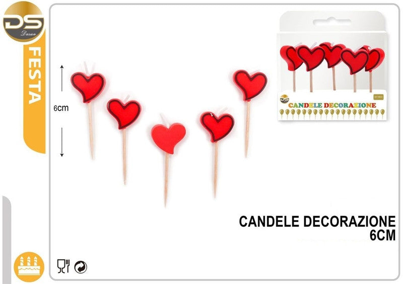 Dz - Party Candeline Decorative 6Cm 5Pz