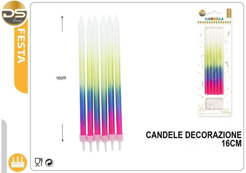 Dz - Party Candele Decorative 14.5Cm 6Pz3