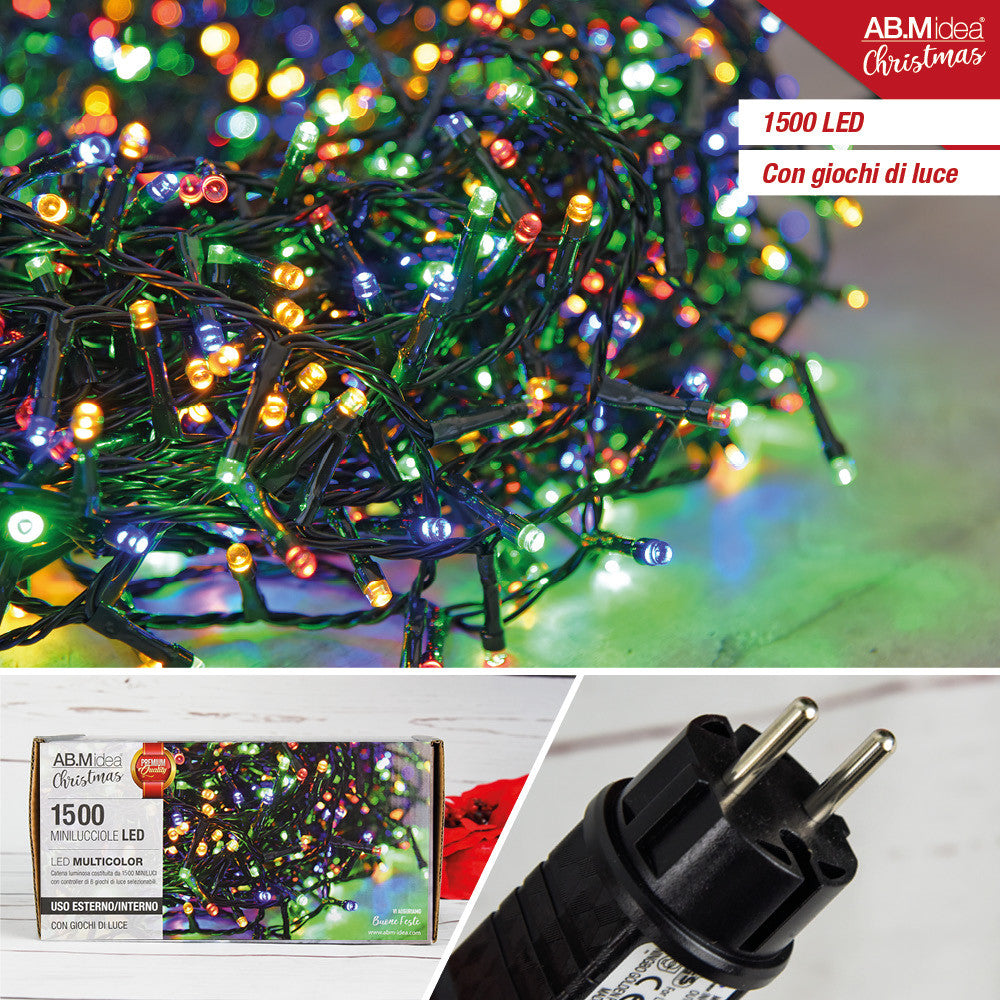 Ab.M Minilucciole Led Est/Int 1500L.Multicolor Cm.35 3Mt.