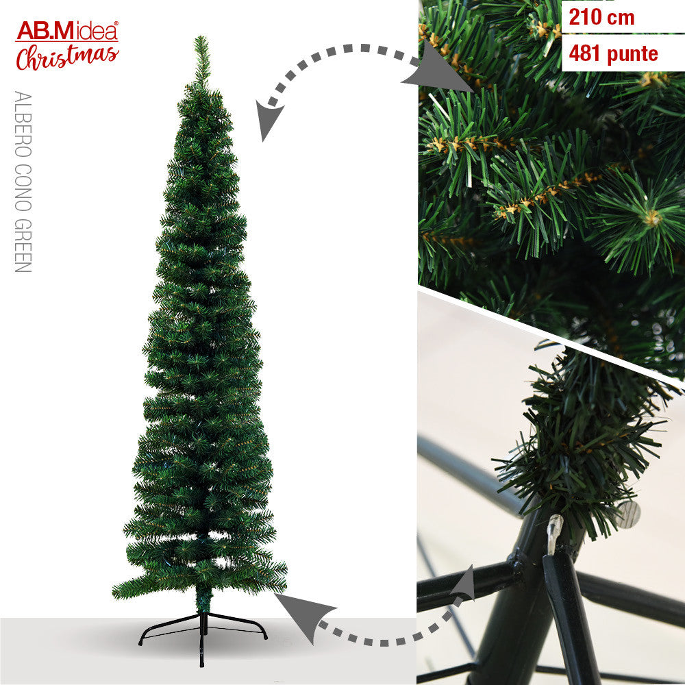 Ab.M Albero Cono Green Cm.210/481 Punte Base Metallo