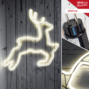 Ab.M Renna Neon Led Cm.57X57 Est.Bianco Freddo