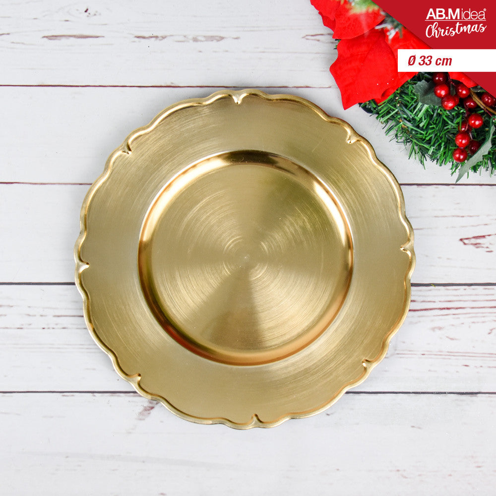 Ab.M Piatto Segnaposto Natale Ø33 cm Oro