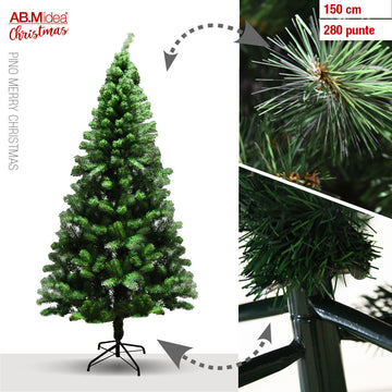 Ab.M Pino Merry Christmas Verde Pvc Cm.150/280 Punte Metal S