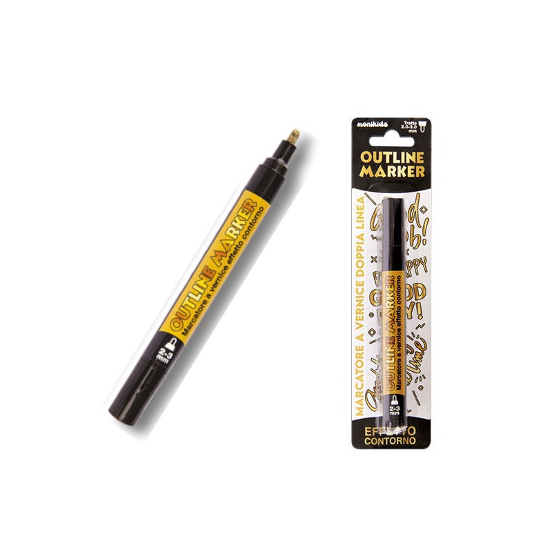 Nik Pen Double Line 2-3Mm Oro/Nero