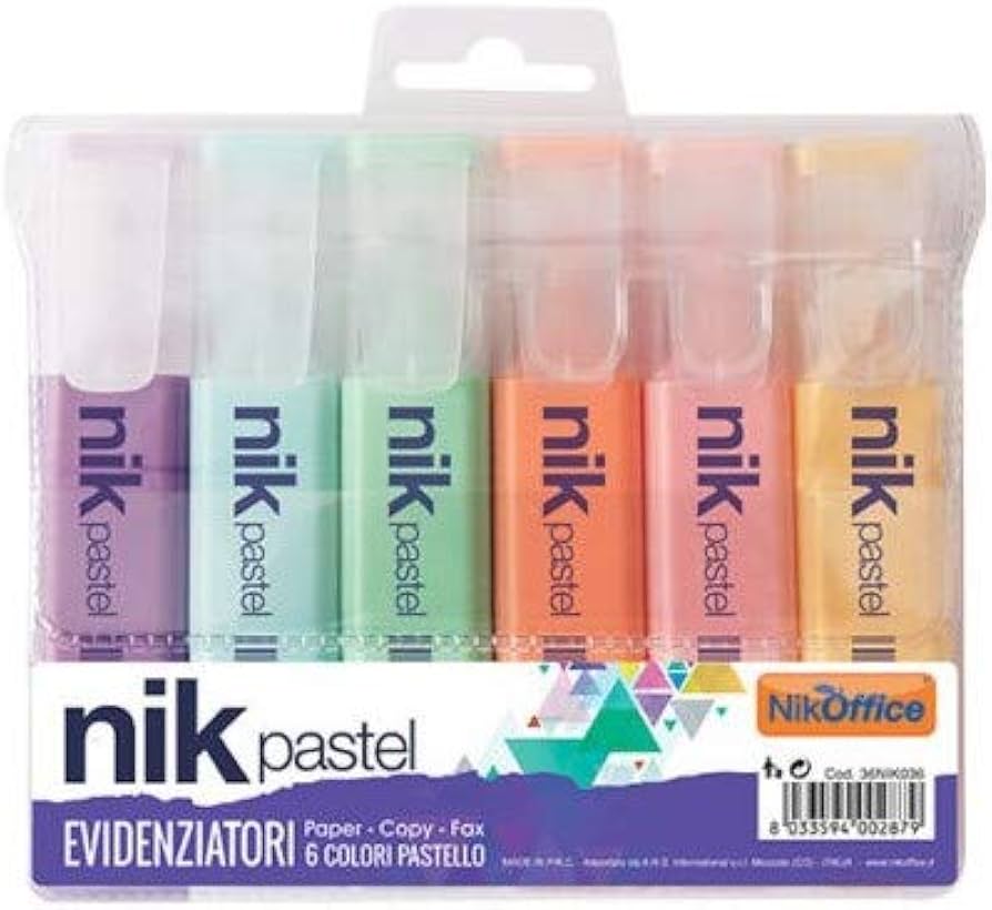 Nik Evidenziatori 6 Pz Pastel