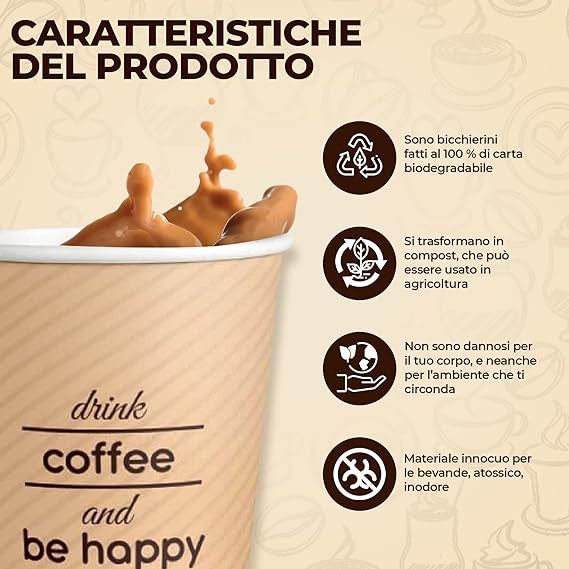 Lulù Bicchierini Di Carta 75Ml 50Pz Misto Colore