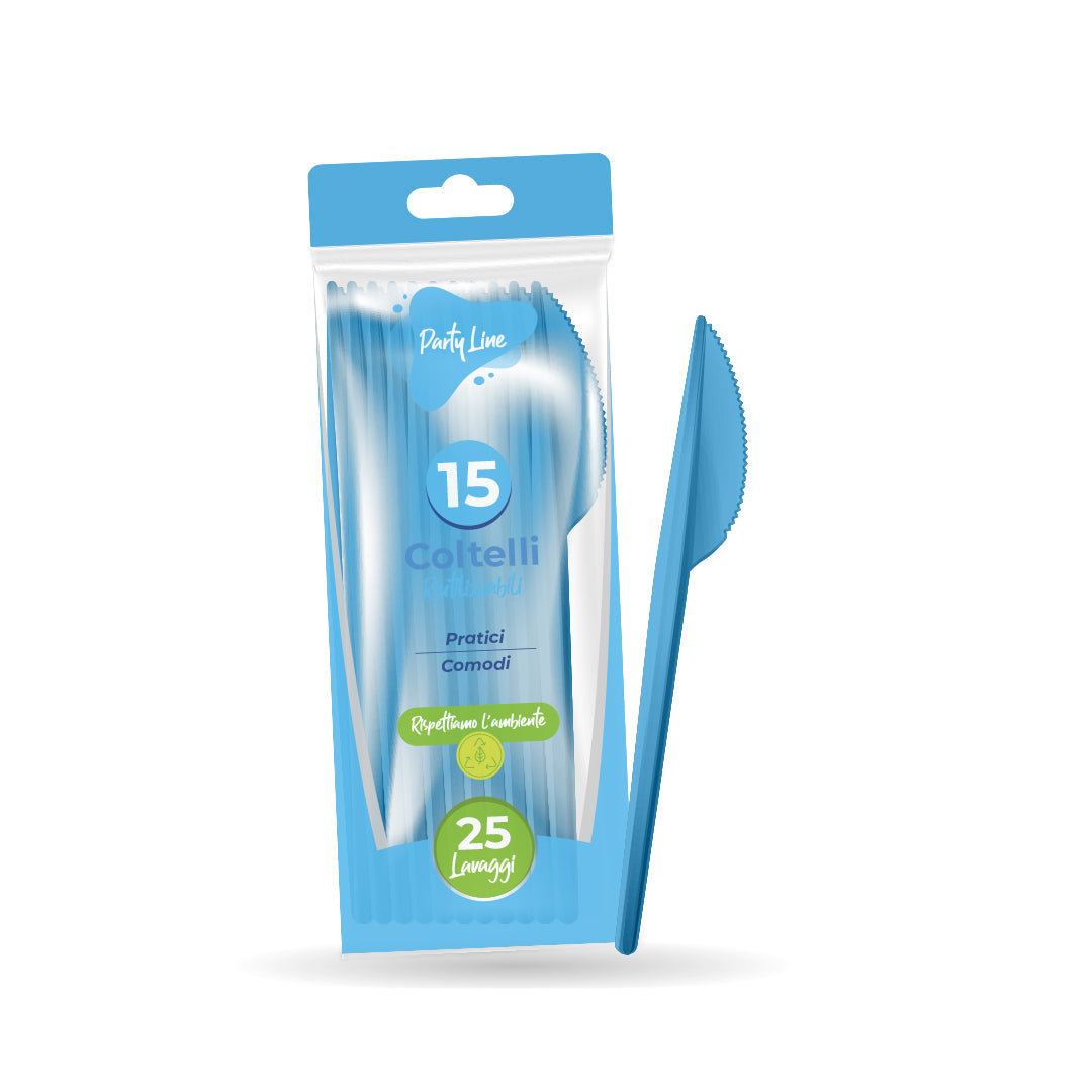 Lulu Reusable PP Knives 15Pcs Light Blue