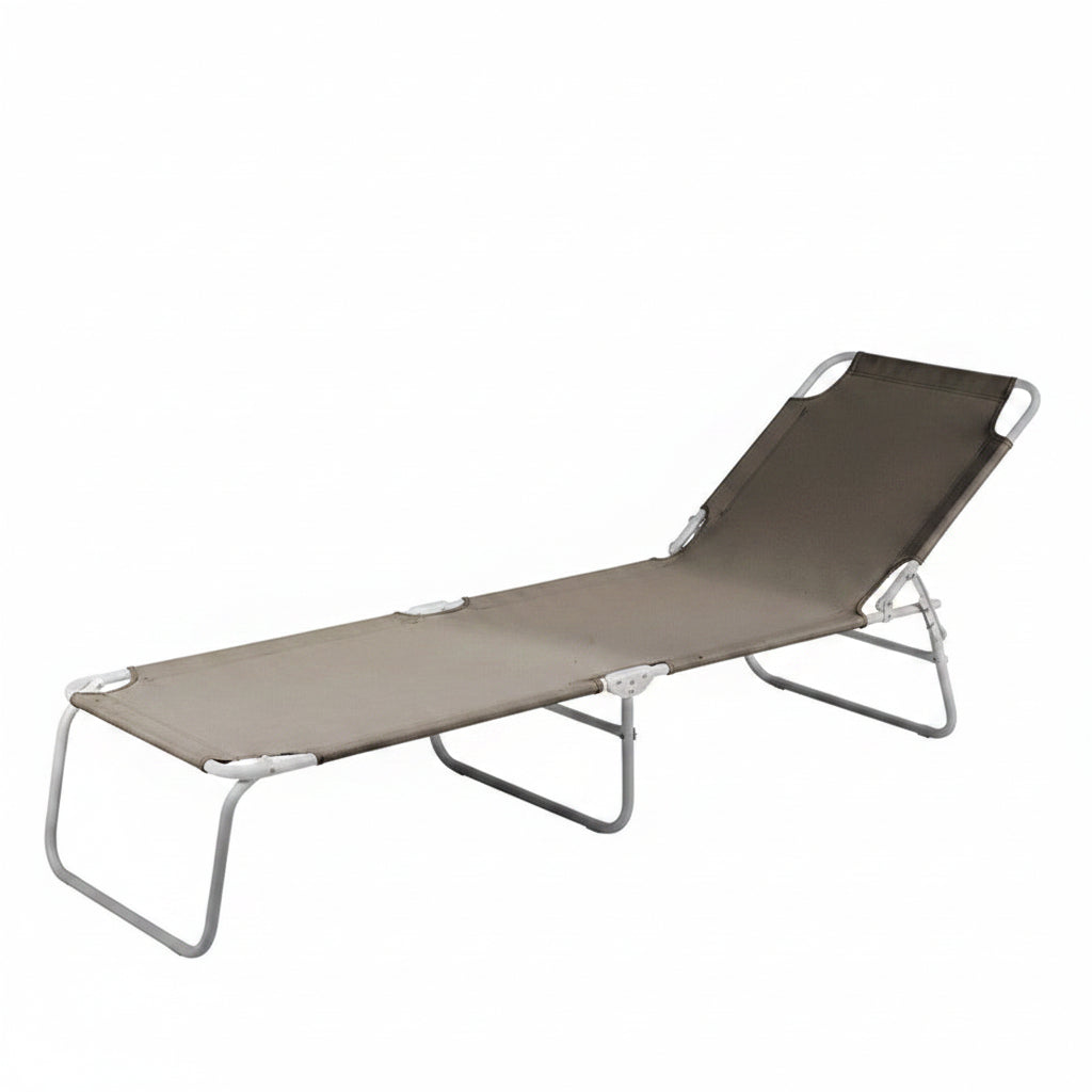 Ab.M Lettino Mare Oxford 600D Tortora Steel