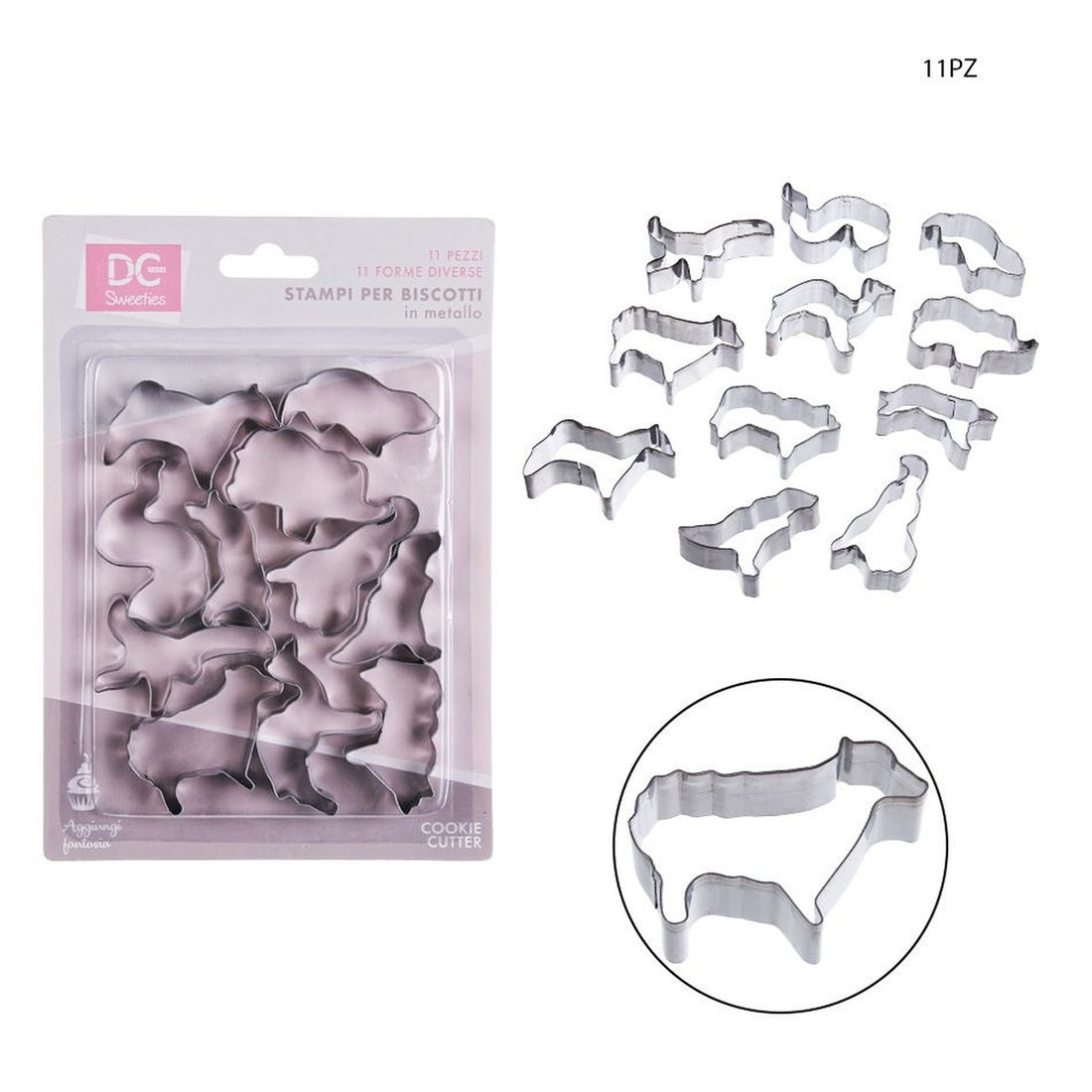 Dc - Formine Dolci Inox Animali 11Pz