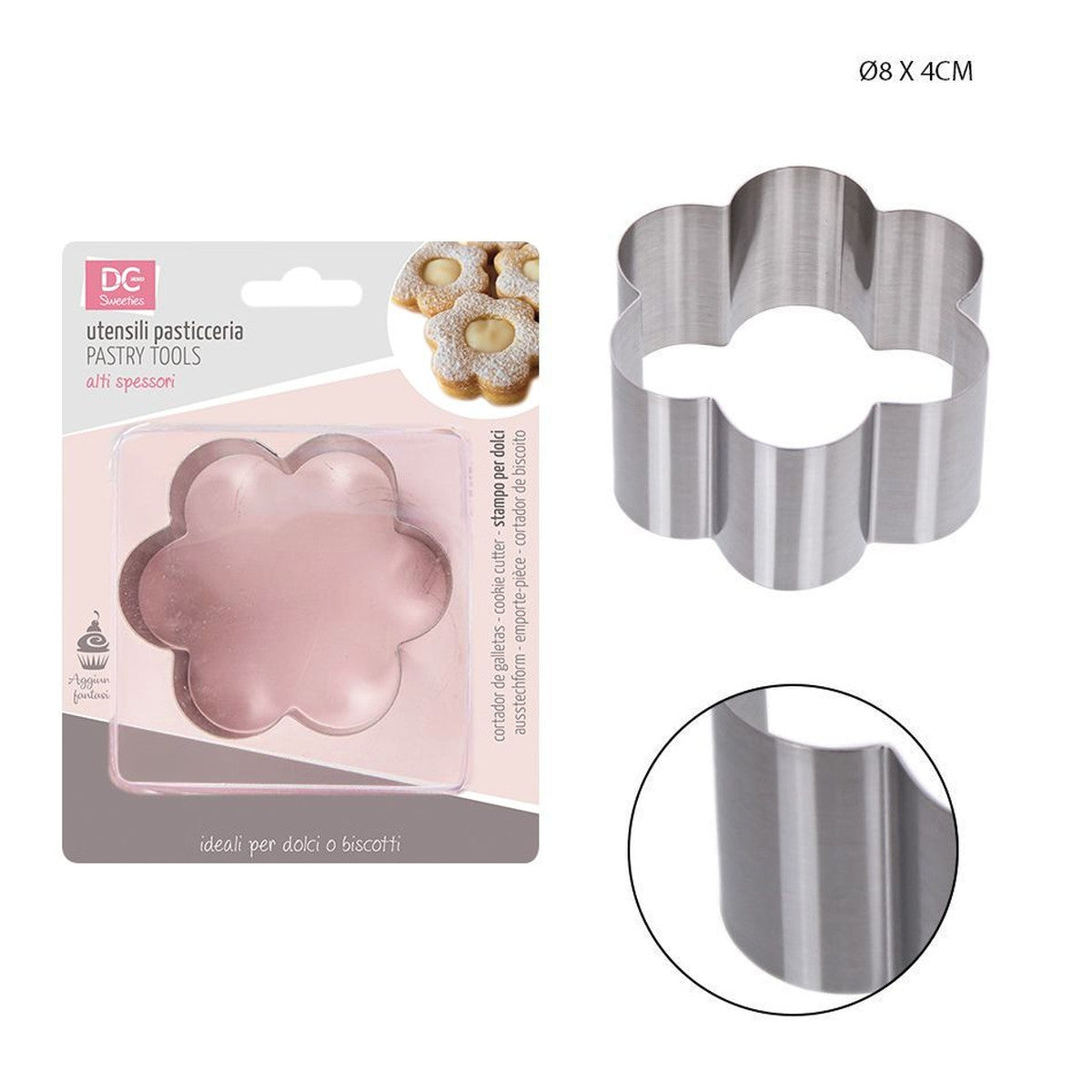 Dc - Stampo Per Dolce Fiore 8X4Cm Inox