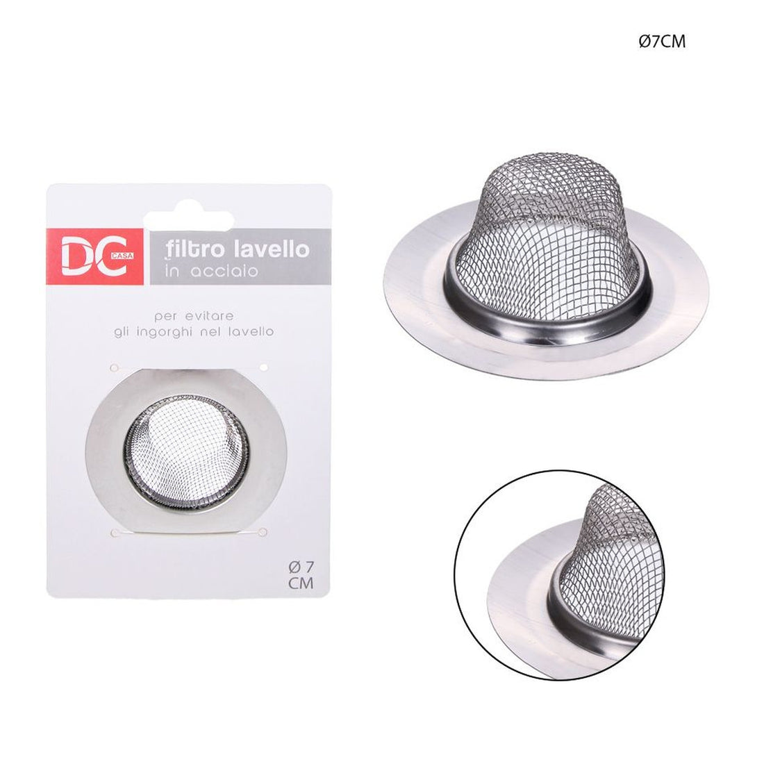 Dc - Filtro Lavello Acciaio Cromato 7Cm