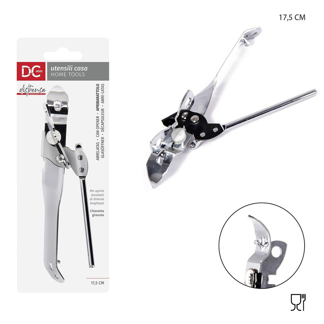 Dc Apribarattolo Acciaio Cromato 17.5Cm