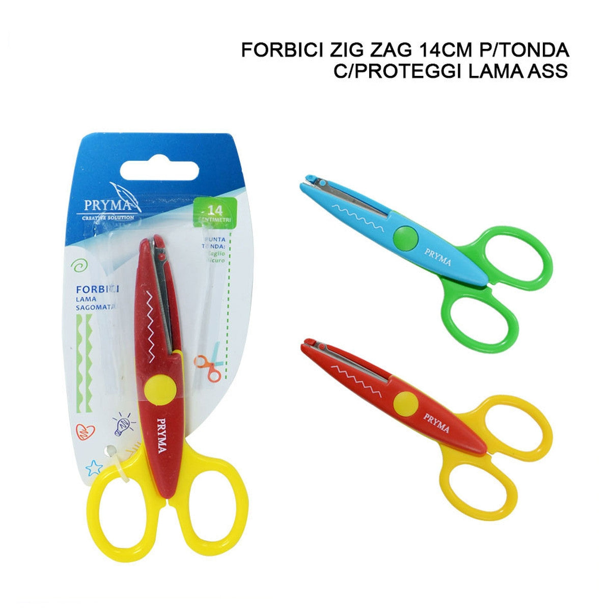 Pryma - Forbici Zig Zag 14Cm C/Proteggi Lama