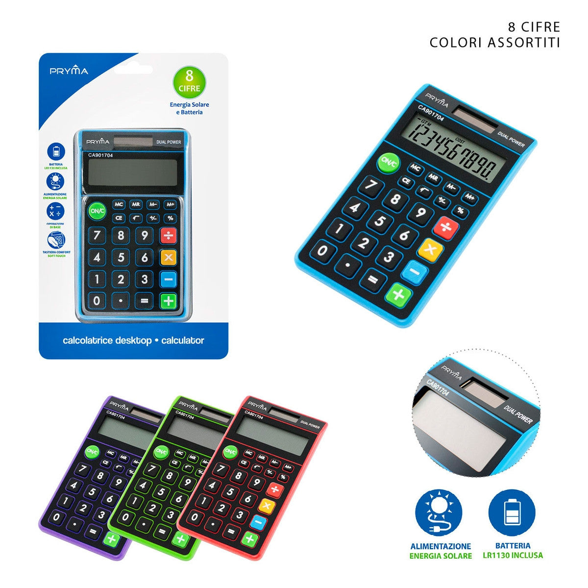 Calcolatrice Gigante A4 A Energia Solare - Display 8 Cifre Inclinabile Per Ufficio E Scuola - Foto 7