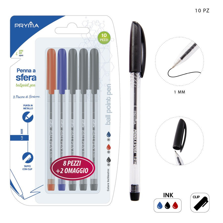 Pryma - Ballpoint Pen 1mm 10pcs