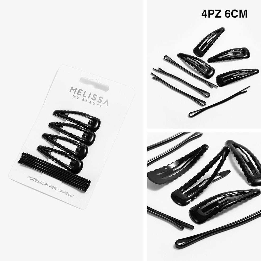 Melissa - Mollette Capelli 5Cm 4Pz+ 6Cm 4Pz Ass.