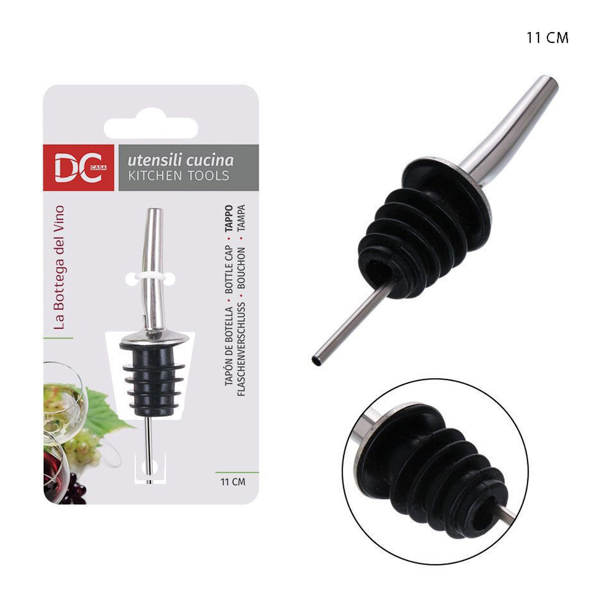 Dc - Tappo Dosatore Bottiglia Inox 11X3Cm